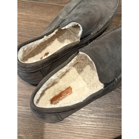 Vince Mens Suede Shearling Slippers Moccasins Size 10 Brown Lounge House Shoes main image 7